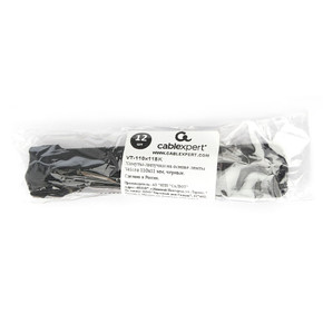 Cablexpert VT-110x11BK Хомуты-липучки на основе ленты Velcro 110 x 11 мм черные